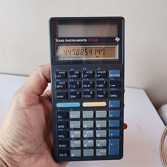 Vintage Texas‎ Instruments TI-34 Scientific Solar Calculator & Cover - Picture 5 of 7